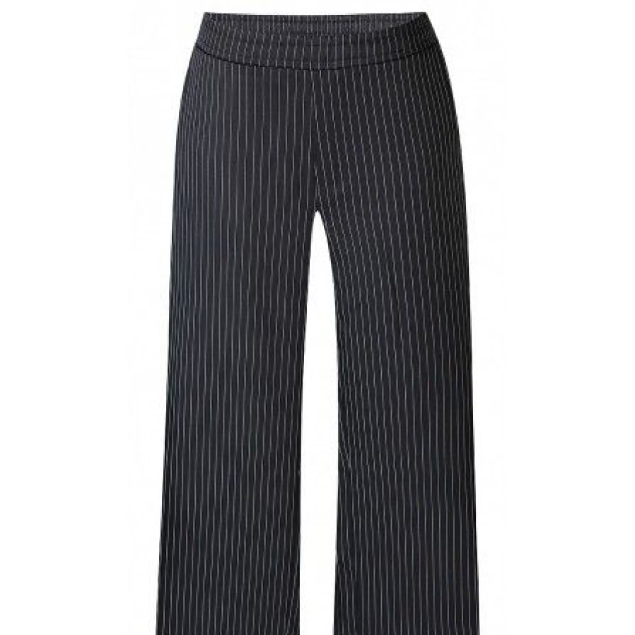 Plus Size Zhenzi | Zhenzi Whitney Pants - Sorte Pinstripe Bukser 2808268 Black