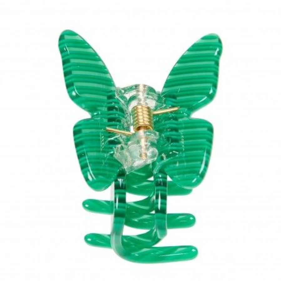 Accessories Pico Harklemmer | Pico Small Butterfly Claw - Gron Stribet Sommerfugle Harklemme Cl31