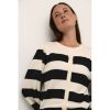 Overdele Kaffe | Kaffe Kamala Striped Cardigan - Sort/Hvid Stribet Cardigan 10508411 Black/Turtledove