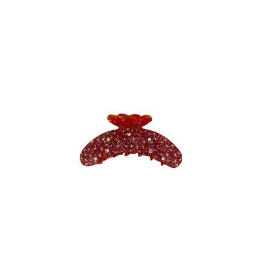 Accessories Black Colour Harklemmer | Black Colour Bc Diamond Big Rhinestone Hair Claw - Harklemme 5684 Pink/Orange Lava