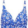 Lingeri/Nattoj Missya Badetoj | Missya Lucca Top - Bla Printet Bikini Overdel 14447 Clear Blue