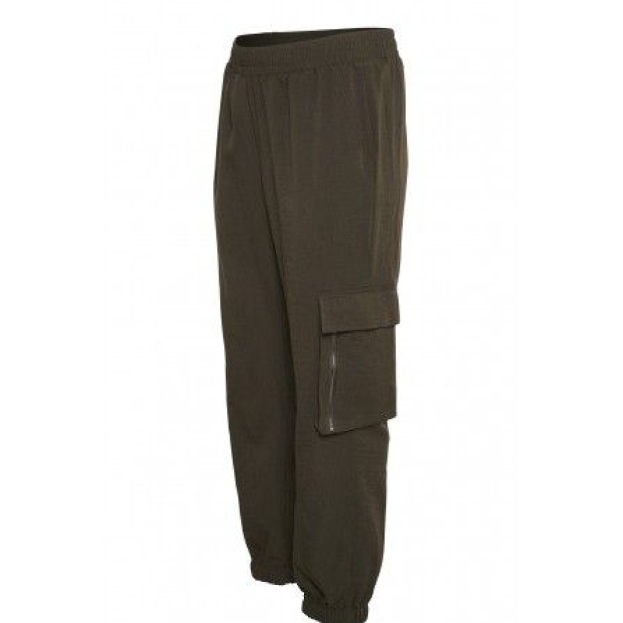 Plus Size Kaffe Curve | Kaffe Curve Kcmary Jog Pants - Army Gronne Cargo Bukser 10582075 Forest Night