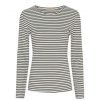 Overdele Marta du Chteau | Marta Mdcnancy Ls Tee - Sort/Hvid Stribet T-Shirt 6111 Black/White