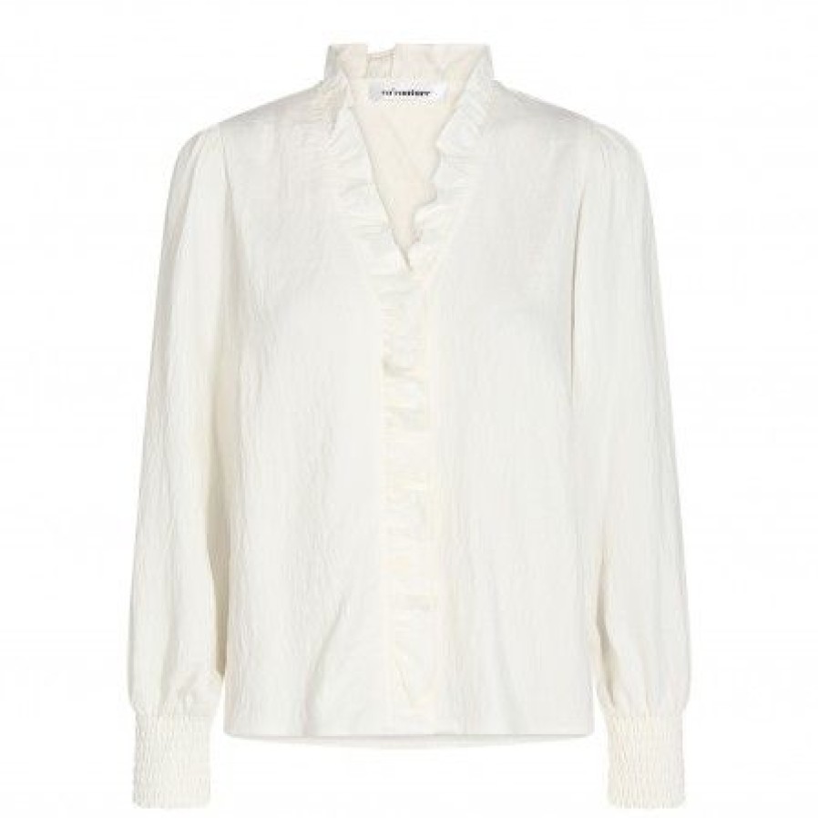 Overdele Co'couture | Co Couture Suedacc Frill Shirt - Hvid Skjorte Med Flaese Kant 35239 White