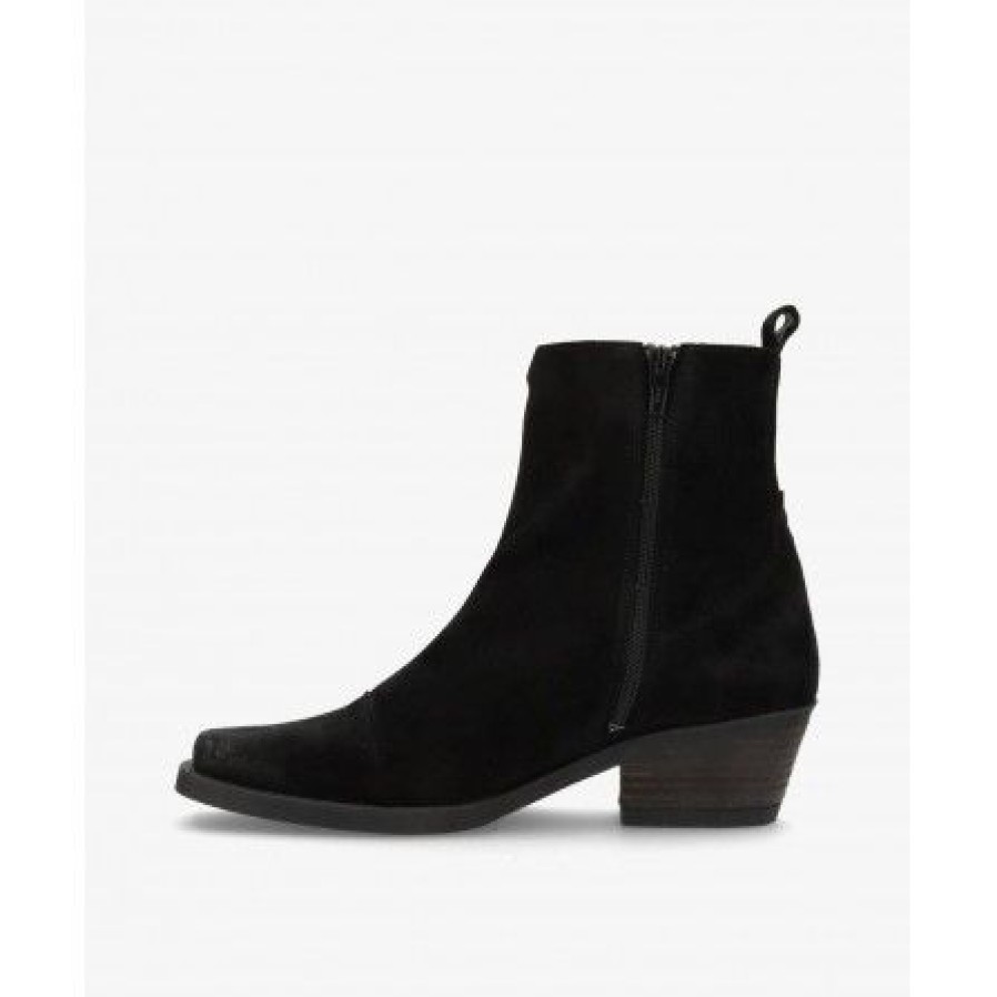 Sko Shoedesign Copenhagen | Shoedesign Calamity - Sort Western Stovle S232-1905 Suede Black