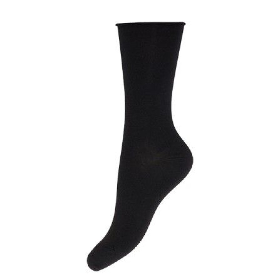 Accessories Decoy Ankel Stromper | Decoy Ankle Sock Fine Knit - Sort Bambus Ankelstrompe 20345