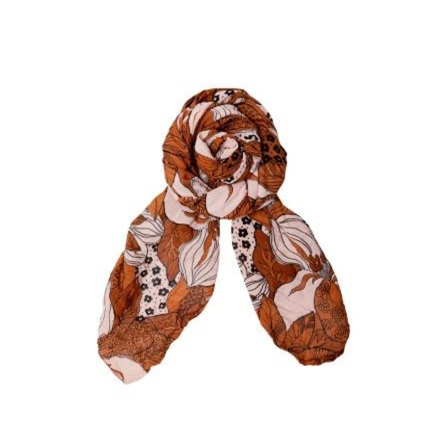 Accessories Black Colour | Black Colour Bckammy Scarf - Printet Torklaede 208284 Camel