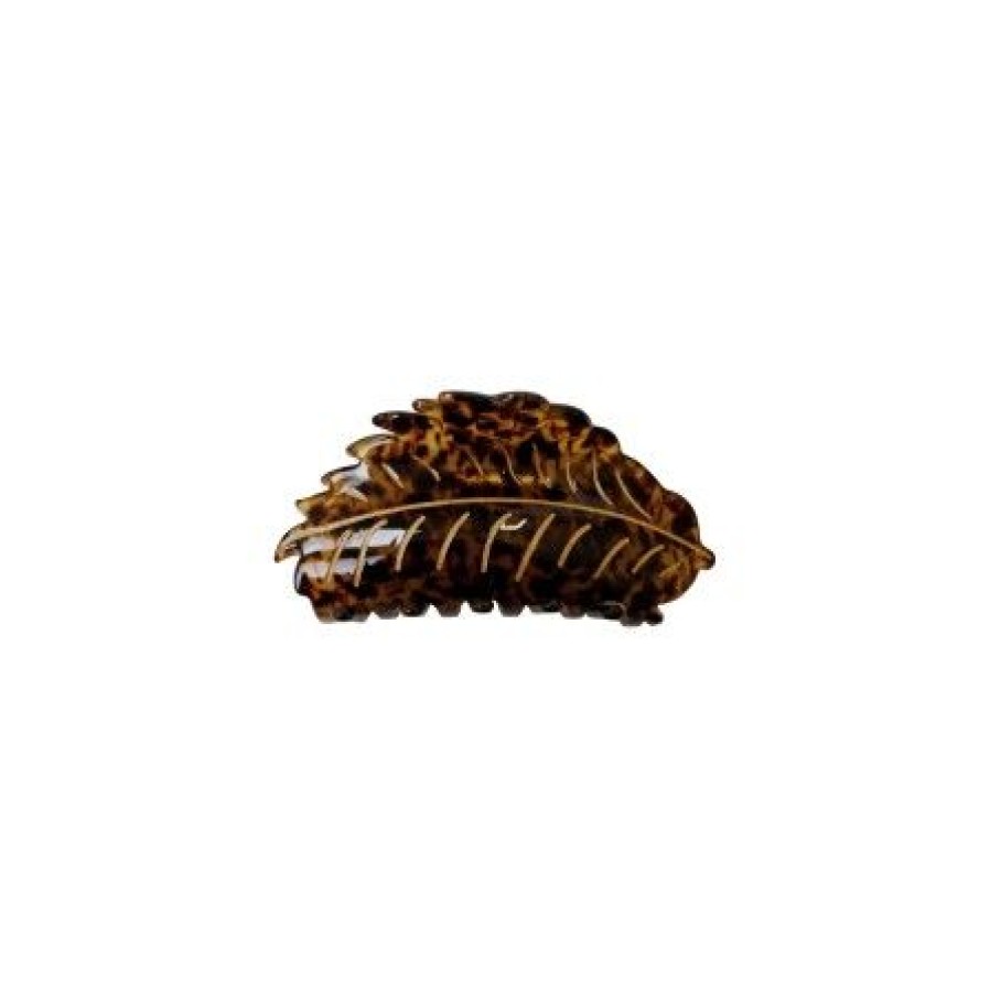 Accessories Black Colour Harklemmer | Black Colour Bcleaf Gold Hair Claw - Brun Blad Klemme Med Guld 5775 Brown