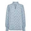 Overdele Co'couture | Co Couture Doracc Dot V-Shirt - Prikket Skjorte 35322 Pale Blue