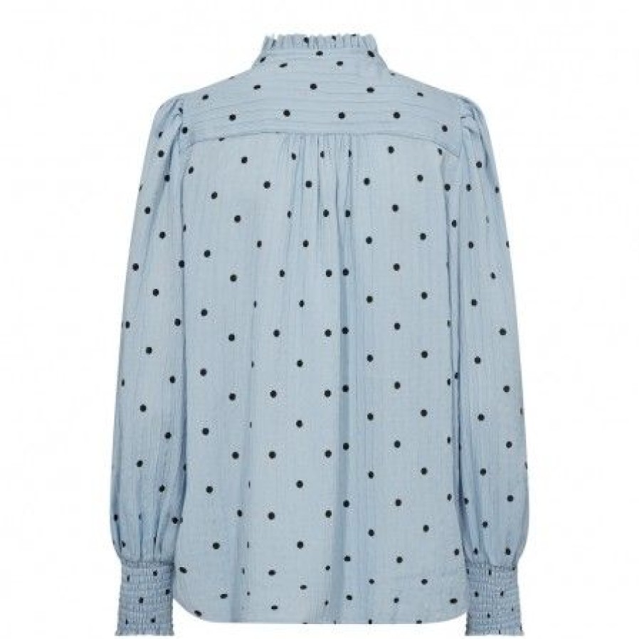 Overdele Co'couture | Co Couture Doracc Dot V-Shirt - Prikket Skjorte 35322 Pale Blue