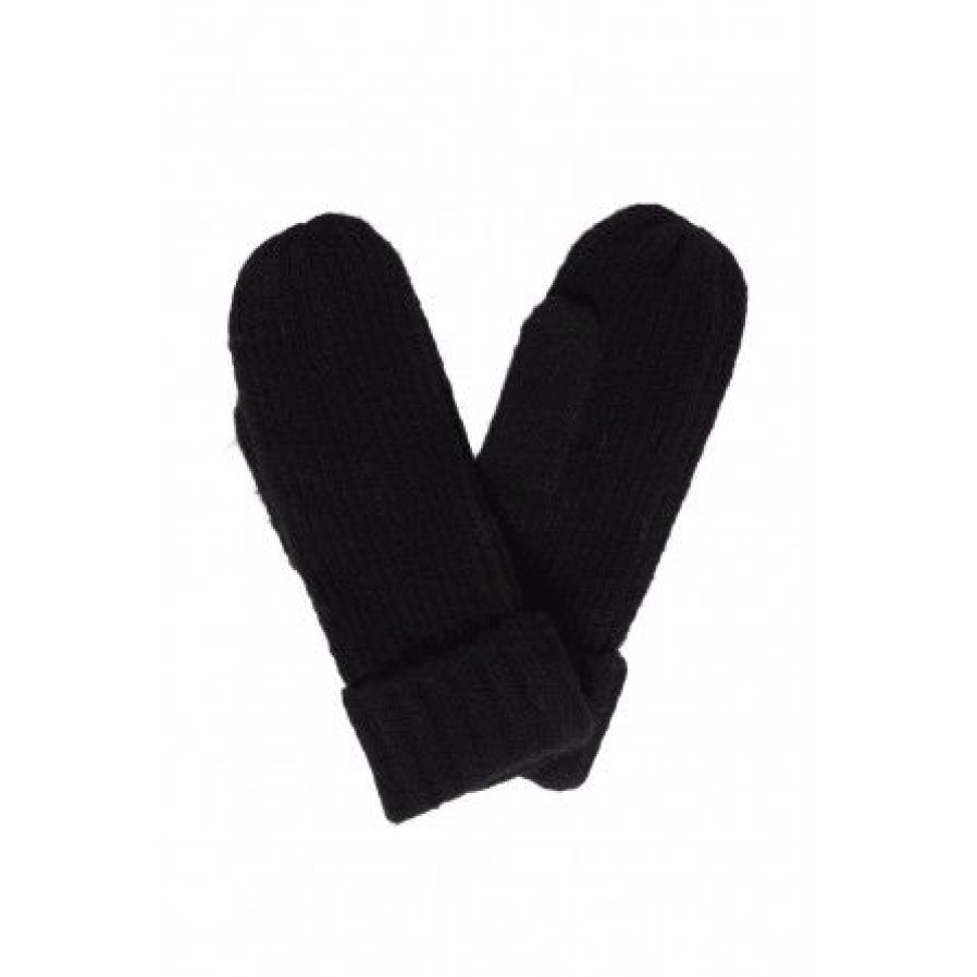 Accessories Ichi Strikhandsker | Ichi Iaiva Mitten - Sorte Strik Luffer 20112672 Black