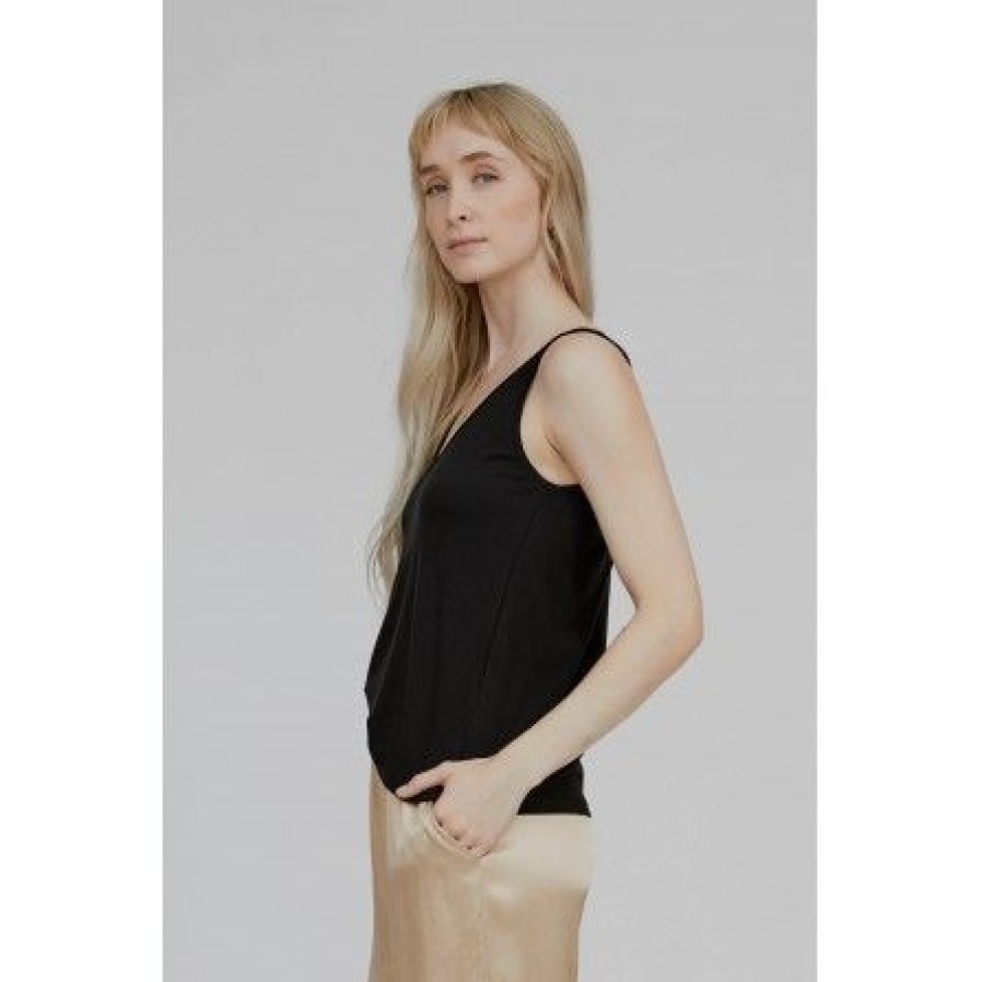 Overdele Basic Apparel | Basic Apparel Jo V Tank - Sort Tanktop Ba121-21 Black