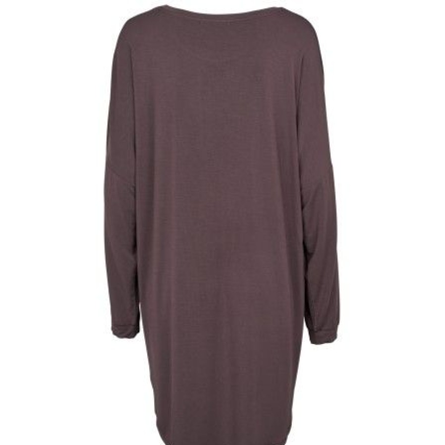 Lingeri/Nattoj Missya Loungewear | Missya Softness Ls Nightshirt - Brun Langaermet Natkjole 14785 Dark Brown