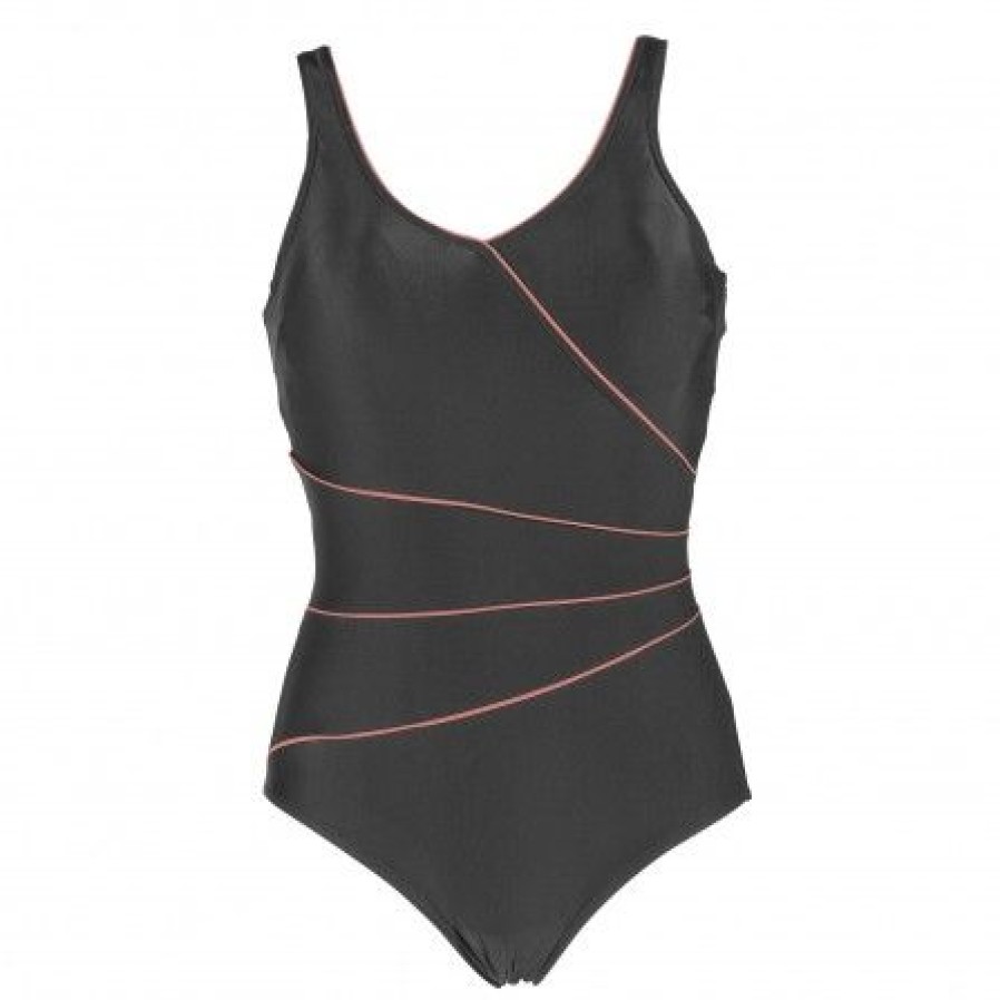 Lingeri/Nattoj WIKI Badetoj | Wiki Swimsuit Daniella - Gra/Koral Badedragt W9514 Graphite/Coral