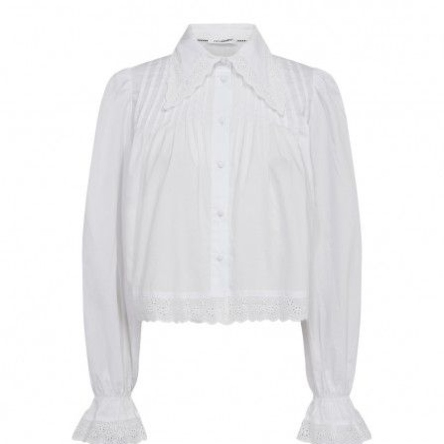 Overdele Co'couture | Co Couture Primacc Anglaise Shirt - Hvid Skjorte 35457 White