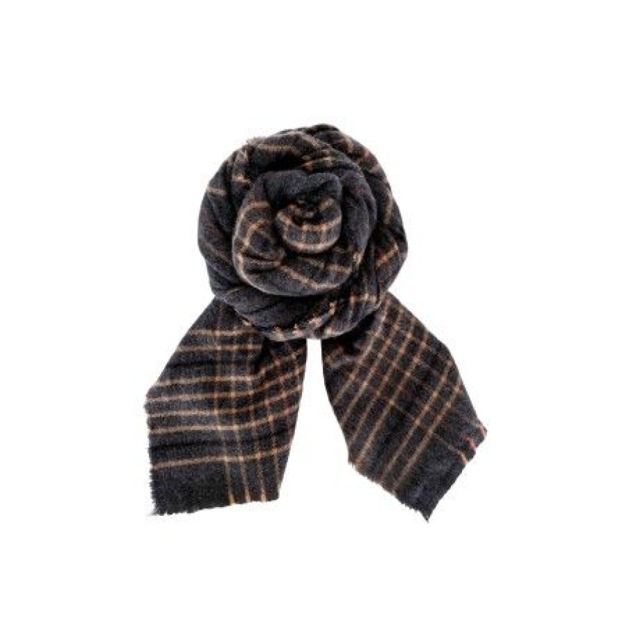 Accessories Black Colour | Black Colour Bctexas Chequered Scarf - Grat Ternet Torklaede 208228