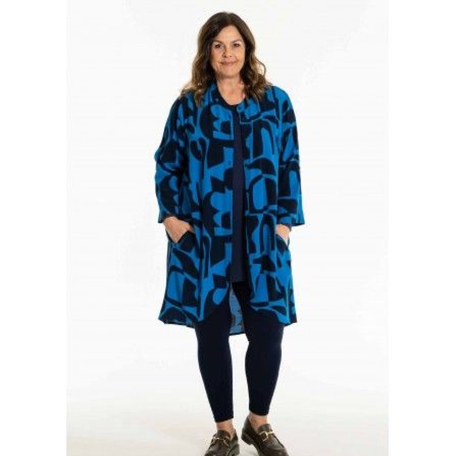 Kjoler Gozzip | Gozzip Gmonna Shirt Tunic - Bla Printet Tunika/Skjorte G241045 Indigo Print