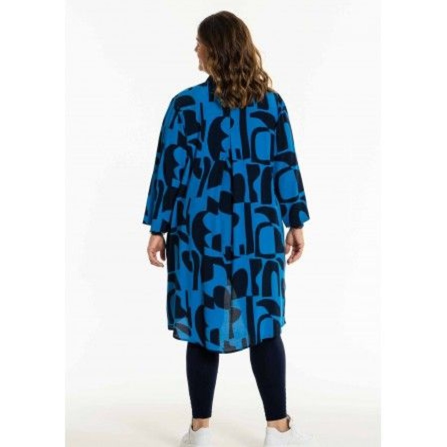 Kjoler Gozzip | Gozzip Gmonna Shirt Tunic - Bla Printet Tunika/Skjorte G241045 Indigo Print