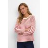 Overdele Kaffe | Kaffe Kawinny Ls T-Shirt - Pink Stribet T-Shirt 10507727 Antique White/Virtual Pink