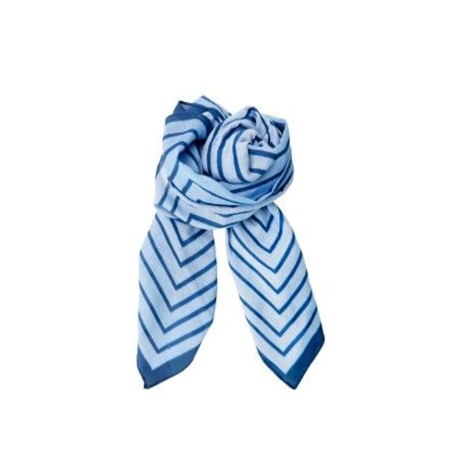 Accessories Black Colour | Black Colour Bcalora Mini Scarf - Torklaede 3518 Dark Blue Stripe