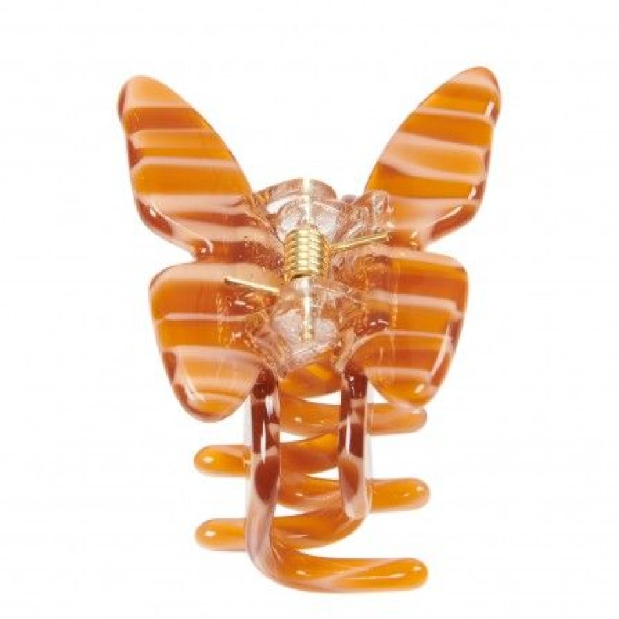 Accessories Pico Harklemmer | Pico Small Butterfly Claw - Caramel Farvet Sommerfugle Harklemme Cl31