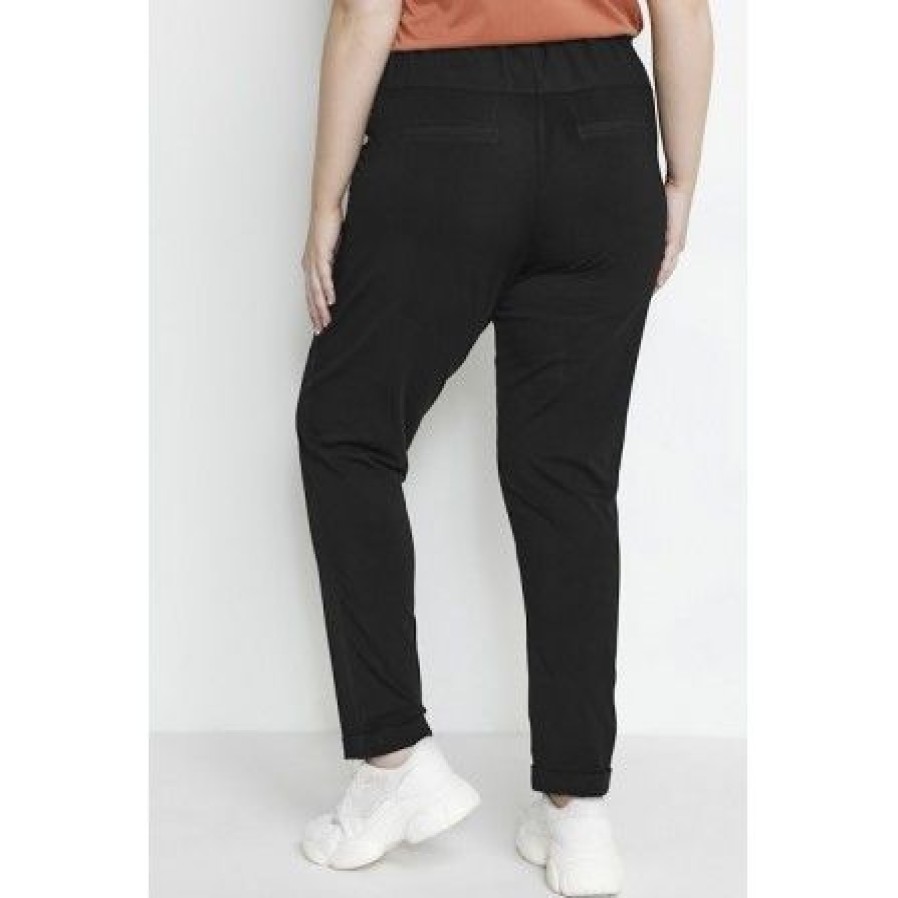 Plus Size Kaffe Curve | Kaffe Curve Kcjia Belt Pants - Sorte Bukser 10580008