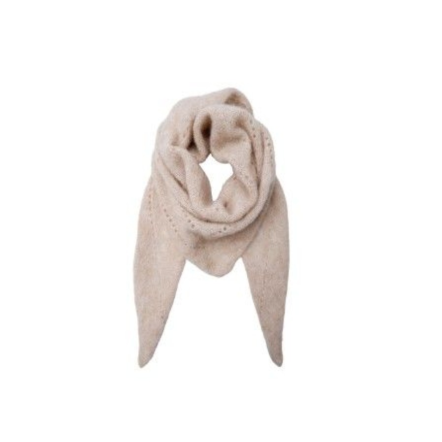 Accessories Black Colour | Black Colour Bcdell Knitted Mini Scarf - Beige Strikket Torklaede 208327