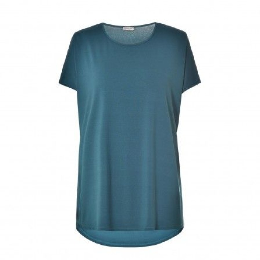 Plus Size Gozzip | Gozzip Gitte T-Shirt - Petrol T-Shirt 9905