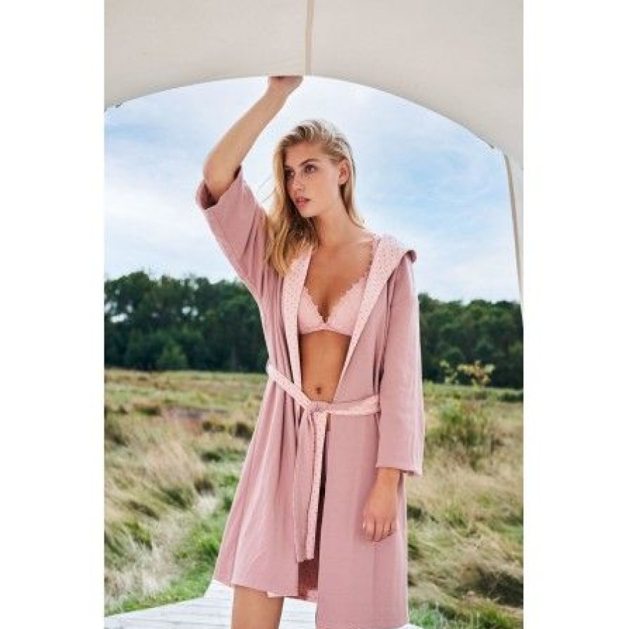 Lingeri/Nattoj Missya Morgenkaber | Missya Feline Double Side Robe - Morgenkabe 13516 Woodrose