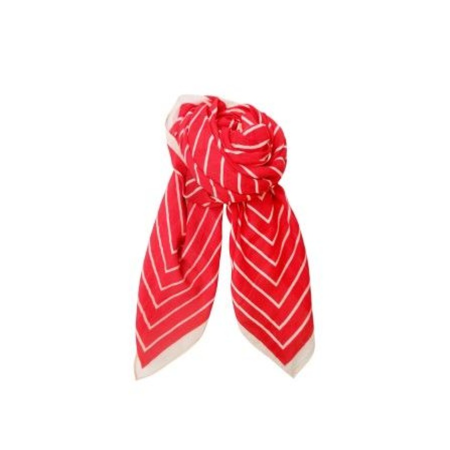 Accessories Black Colour | Black Colour Bcalora Mini Scarf - Torklaede 3518 Red Stripe