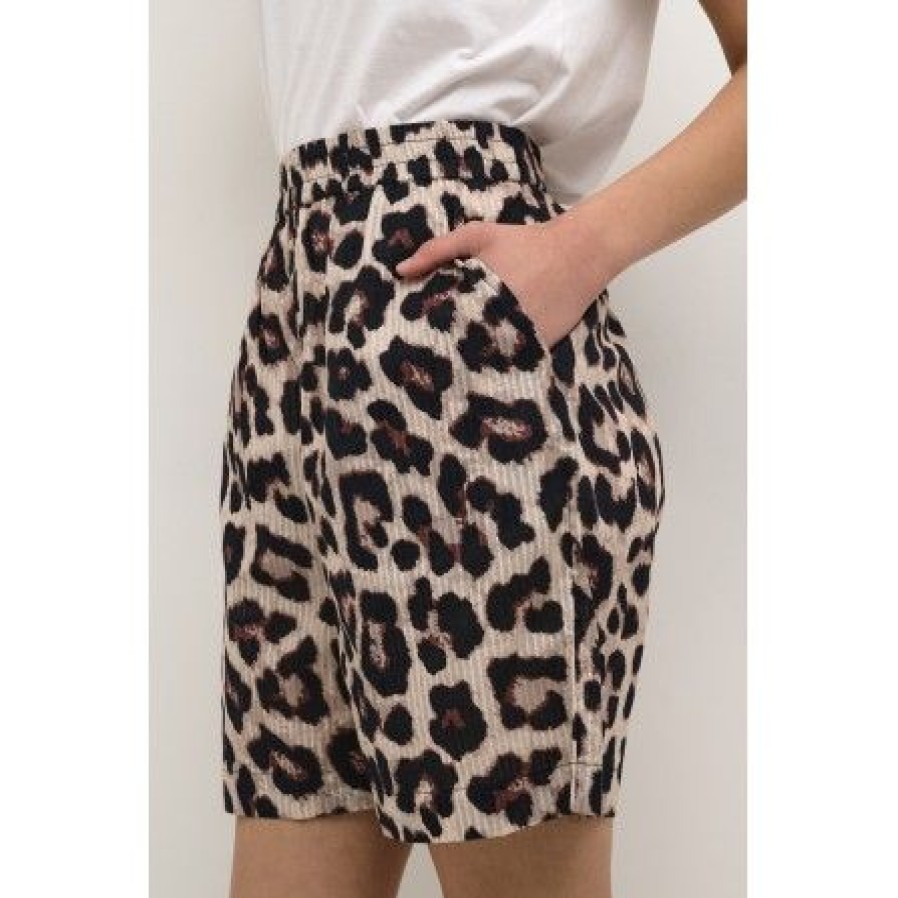 Underdele Kaffe | Kaffe Kasiff Shorts - Leopard Printede Shorts 10507845 Feather Gray Leo