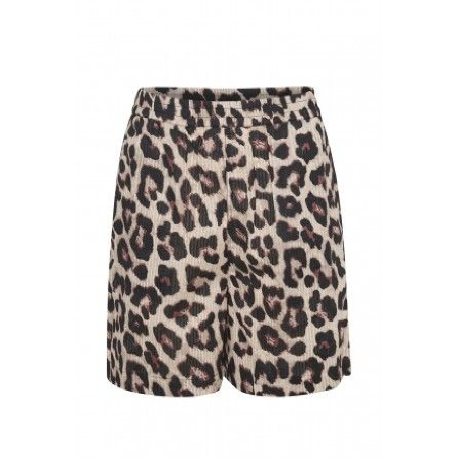 Underdele Kaffe | Kaffe Kasiff Shorts - Leopard Printede Shorts 10507845 Feather Gray Leo