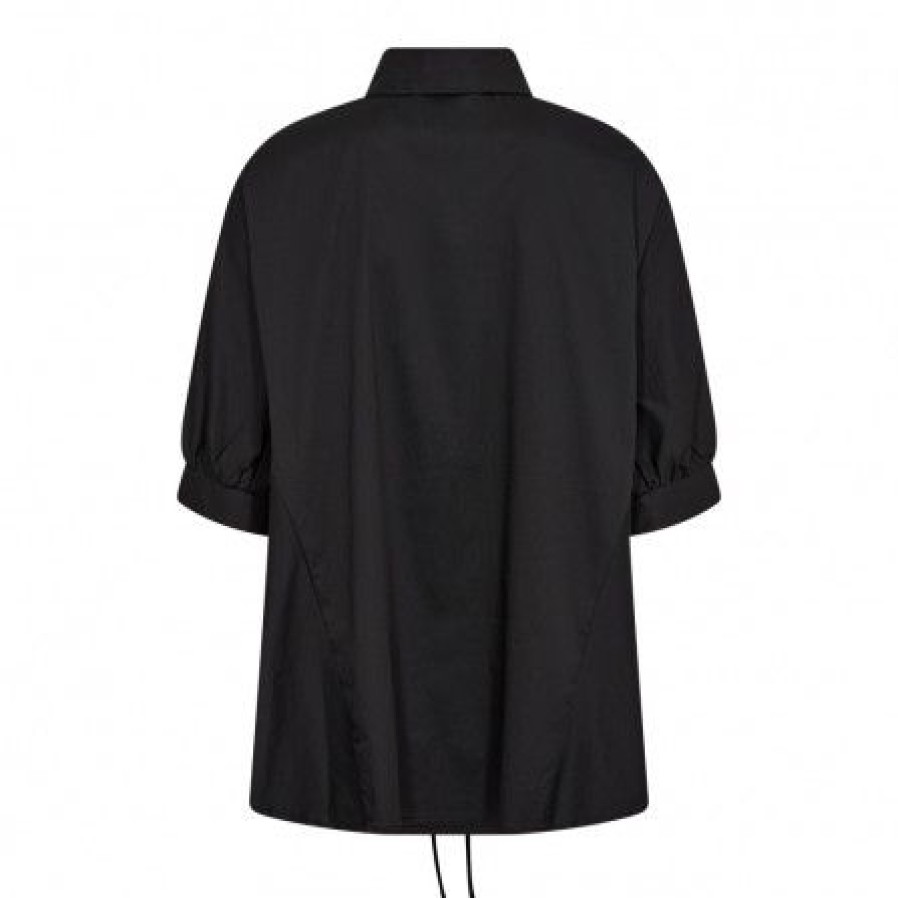 Overdele Co'couture | Co Couture Cotten Cc Crisp Wing Blouse - Sort Skjorte 35417 Black