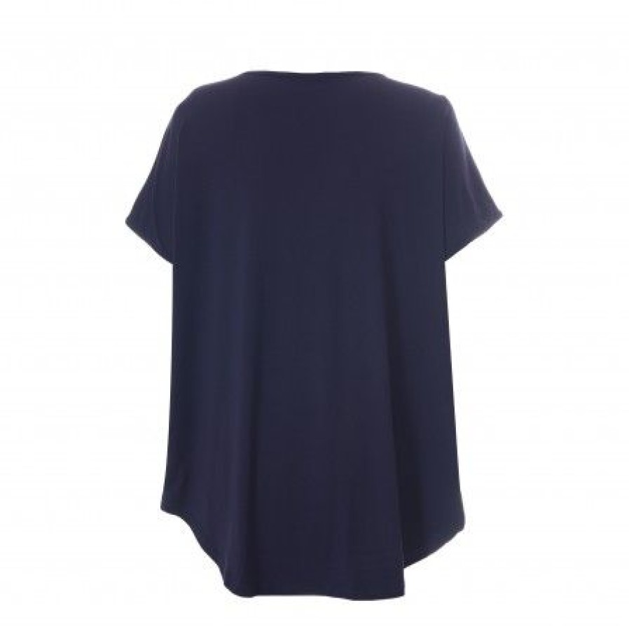 Overdele Gozzip | Gozzip Ggitte T-Shirt Med Stones - Bla Gitte T-Shirt G236051 Midnight Blue