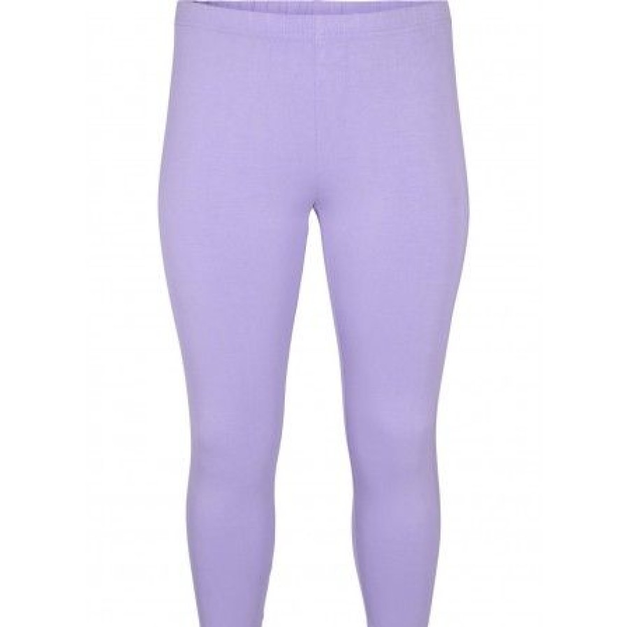 Plus Size Zizzi | Zizzi Leggings 3/4 Noos - Lilla Leggings N00011V Violet Tulip