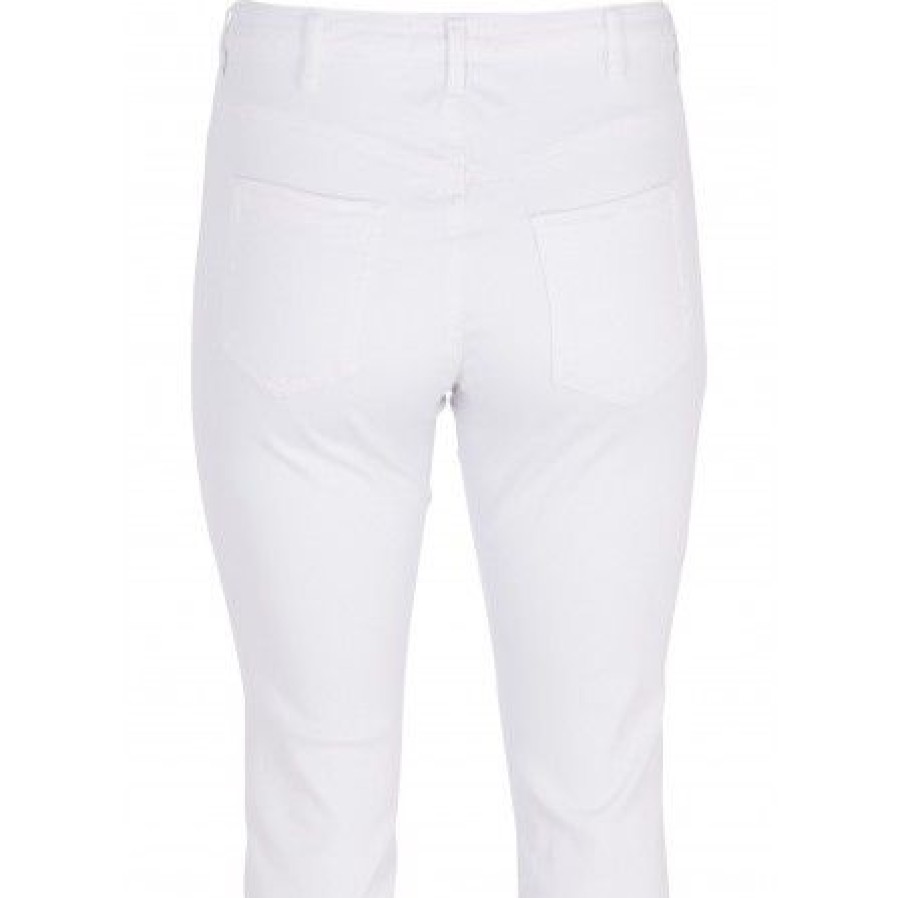 Underdele Zizzi | Zizzi Jeans Amy Capri - Hvide Capri Jeans O10305H