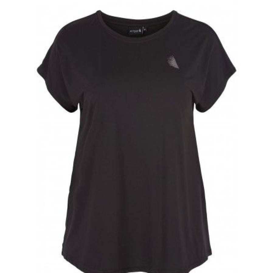 Plus Size Zizzi | Zizzi Abasic, S/S, O-Neck Tee T-Shirt A00053L Black