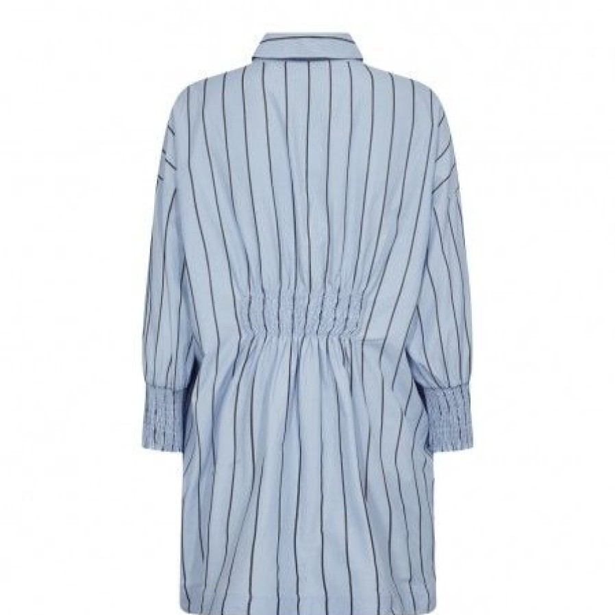 Overdele Co'couture | Co Couture Ivanacc Oversize Shirt - Lysebla Stribet Skjorte 35378 Pale Blue