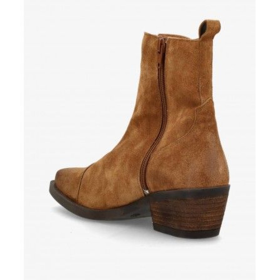 Sko Shoedesign Copenhagen | Shoedesign Calamity - Cognac Farvet Western Stovle S232-1905 Suede Tan