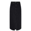 Underdele Co'couture | Co Couture Vikacc Slit Denim Skirt - Lang Cowboy Nederdel 34042 Black