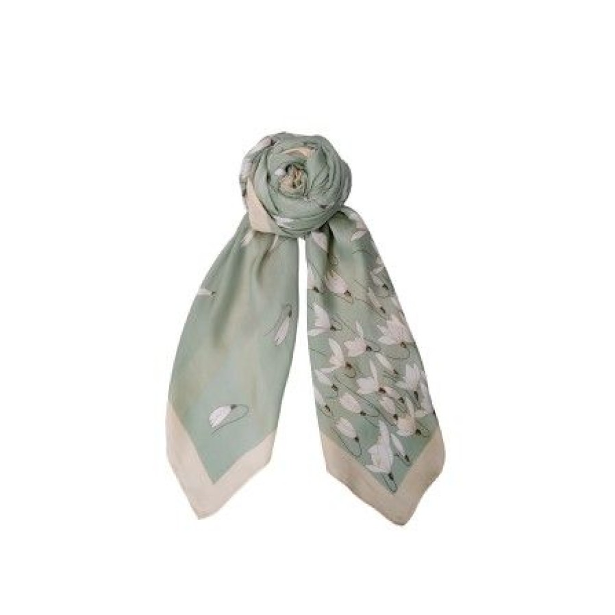 Accessories Black Colour | Black Colour Bchenley Satin Scarf - Torklaede Med Vintergaek 208328 Jade Green