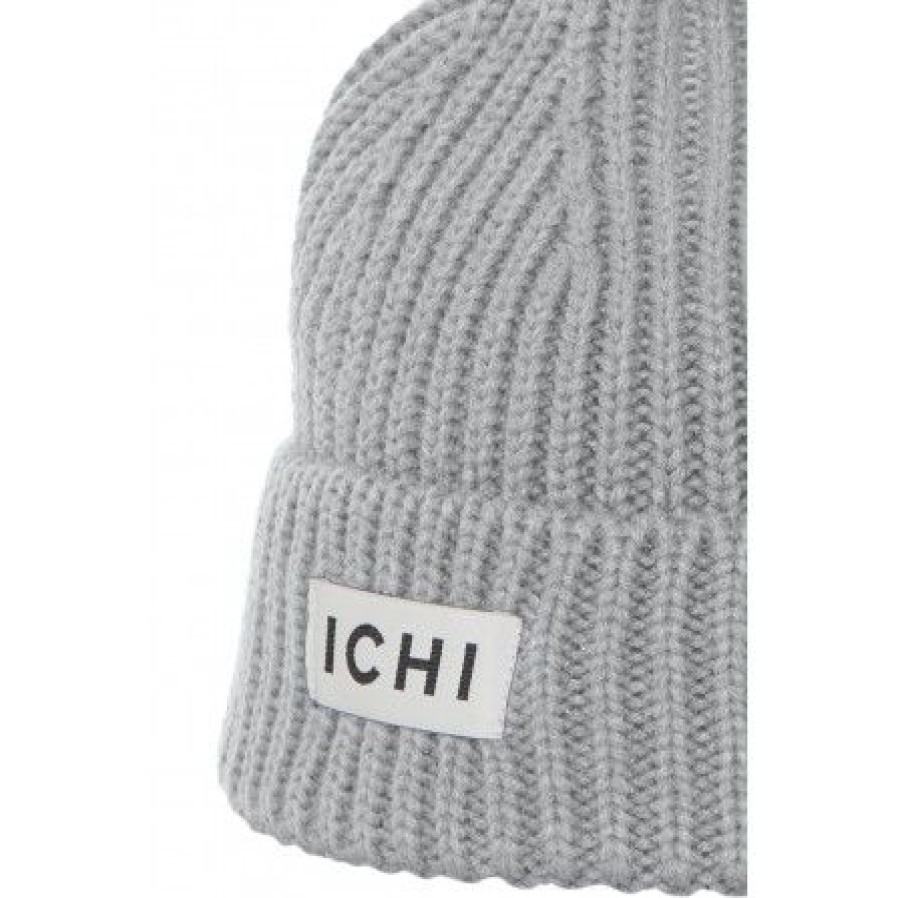 Accessories Ichi Huer | Ichi Iaemma Ho - Gra Strikket Hue 20119458 Light Grey Melange