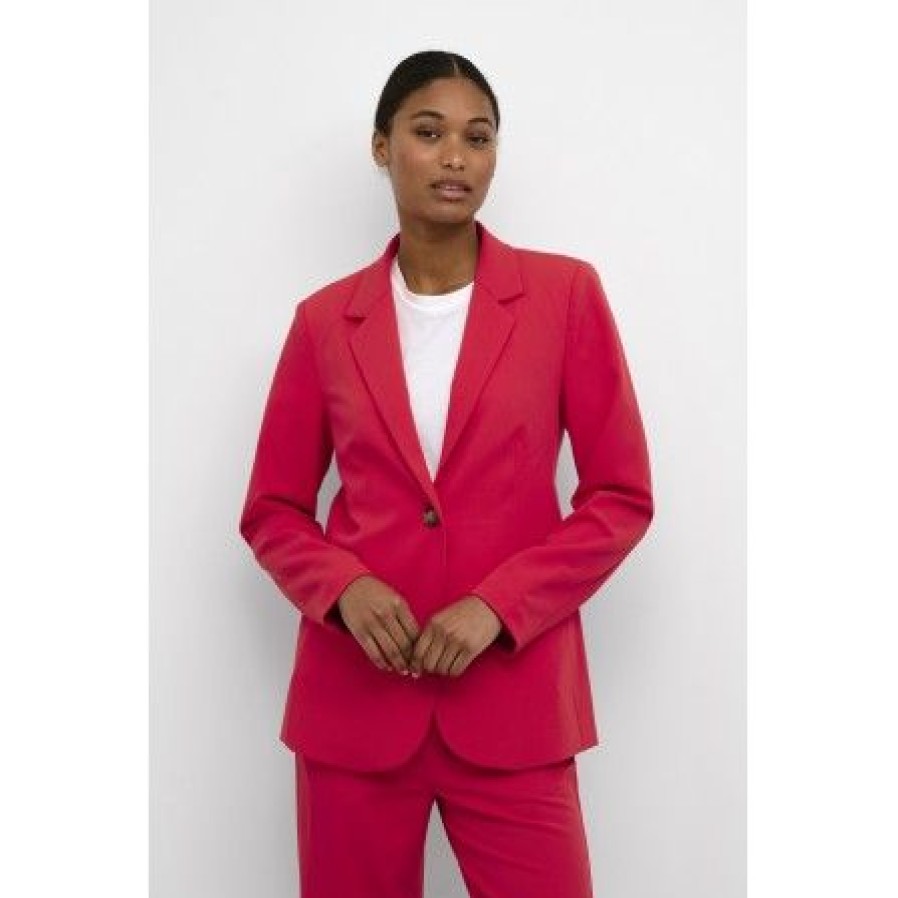 Overtoj Kaffe | Kaffe Kasakura Blazer - Pink Habitjakke 10506684 Virtual Pink