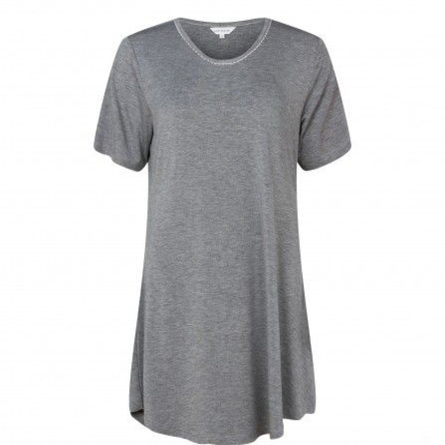 Lingeri/Nattoj Lady Avenue Nattoj | Lady Avenue Bamboo Nightdress - Gra Natkjole 67-602 Grey Melange