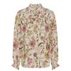 Overdele Marta du Chteau | Marta Mdcaya - Beige Bluse Med Rosa Print 5891 Var3