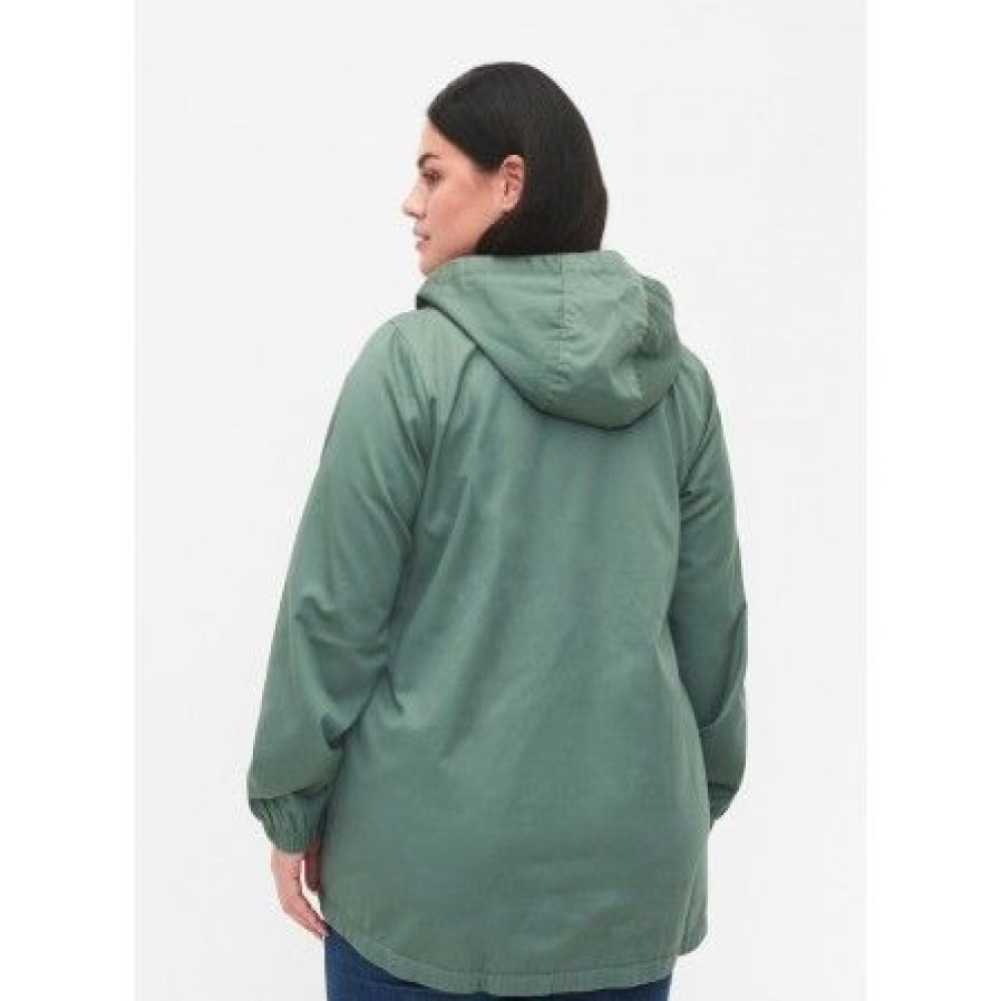 Overtoj Zizzi | Zizzi Mcamma L/S Jacket - Gron Overtojs Jakke M52606C