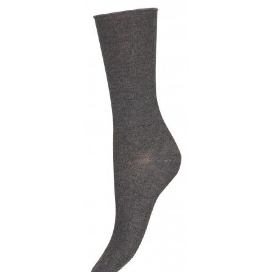 Accessories Decoy Ankel Stromper | Decoy Fine Knit Socks - Ankelstromper 20245 Dark Grey Melange