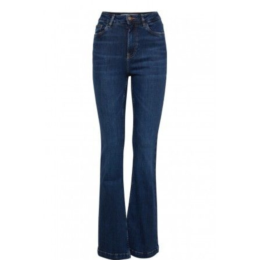 Underdele Pulz | Pzbecca Uhw Jeans Full Length - Bootcut 50207285 Dark Blue Denim