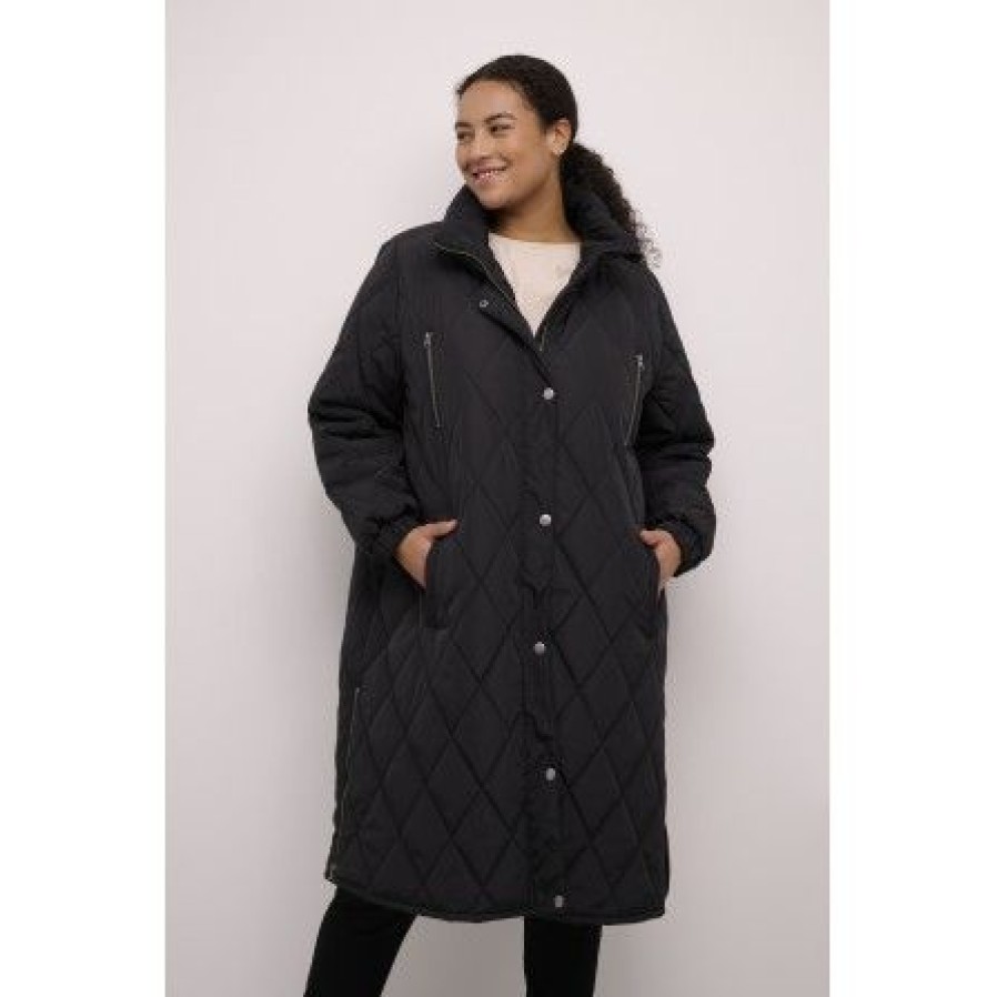 Overtoj Kaffe Curve | Kaffe Curve Kclinda Quilt Jacket - Sort Quilt Jakke 10581692 Black Deep