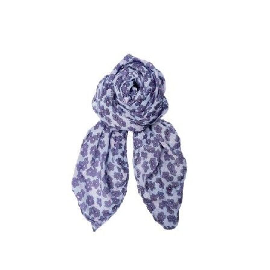 Accessories Black Colour | Black Colour Bcsorrel Scarf - Blomstret Torklaede 208337 Blue